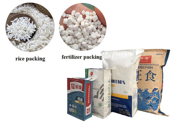 पर्यावरण के अनुकूल पुनर्नवीनीकरण मल्टीवॉल क्राफ्ट पेपर बैग खाद्य ग्रेड गेहूं का आटा पेपर बैग