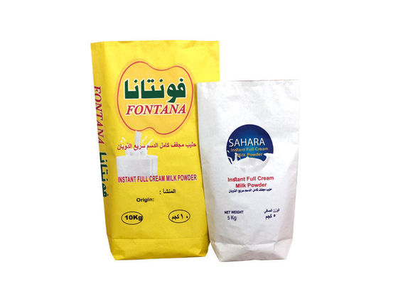 मिल्क पाउडर पैकेजिंग 20 किग्रा 25 किग्रा मल्टी वॉल पेपर बोरे 3 परतें पे लाइन