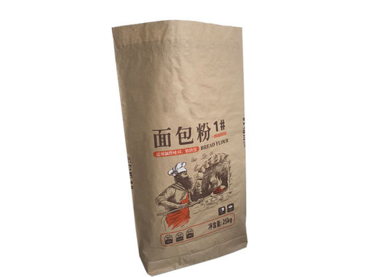 रोटी गेहूं का आटा पैकिंग बैग अन्य पैकेजिंग बैग के लिए 120 ग्राम / एम 2 पेपर बैग