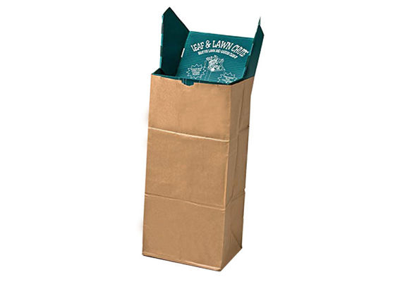 क्राफ्ट पेपर 20 किग्रा कस्टम प्रिंटेड लॉन लीफ बैग्स गार्डन वेस्ट सैक्स