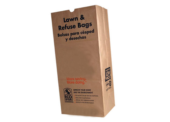 अतिरिक्त बड़े 70g लॉन पेपर बैग मल्टीवॉल लॉन और लीफ ट्रैश बैग खड़े होते हैं