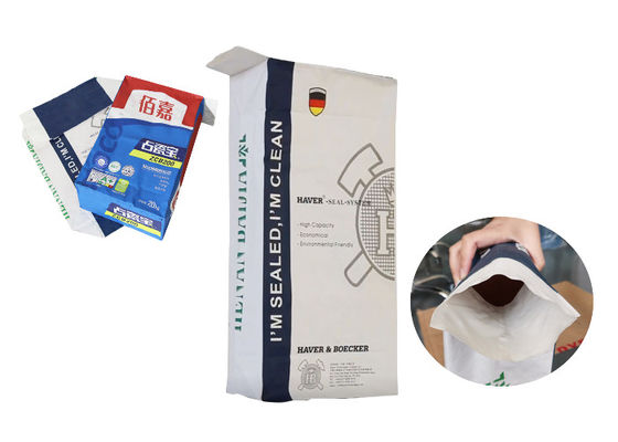 रासायनिक पाउडर के लिए 25 किलो क्राफ्ट पेपर चिपकाया वाल्व मल्टीवॉल पेपर बोरी